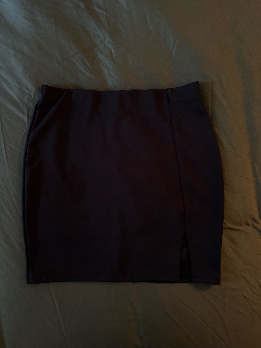 Sleek Black Women's Mini Skirt with Side Slit